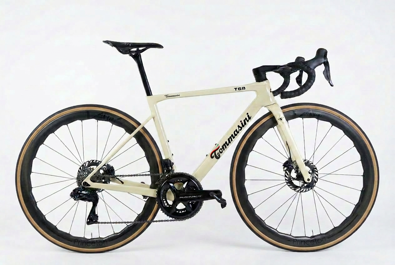 Tommasini T68 — Crema Tricolore, Telaio #380 · Decal Nero · Logo Tricolore